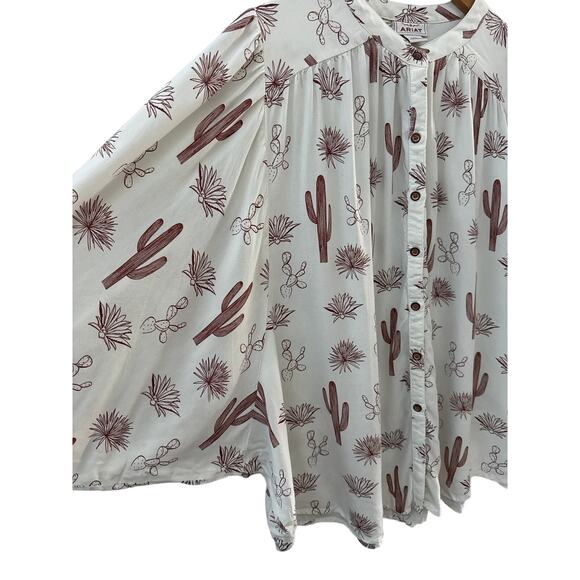 ARIAT Long Sleeve Button Up Cactus Dessert Top Multicolor Size Large - Picture 6 of 12